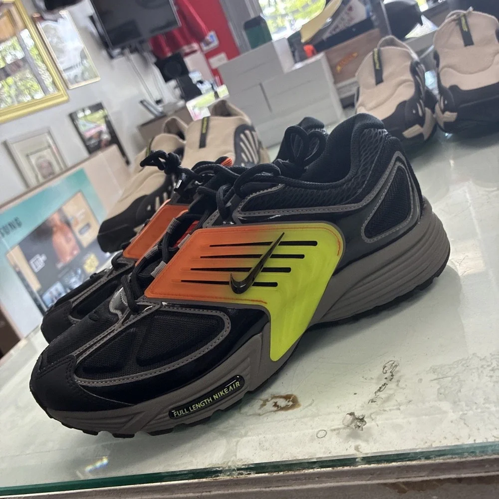 Nike Air Pegasus Wave Mens Size 9 Black Flat Pewter Safety Orange IB0612 005 New